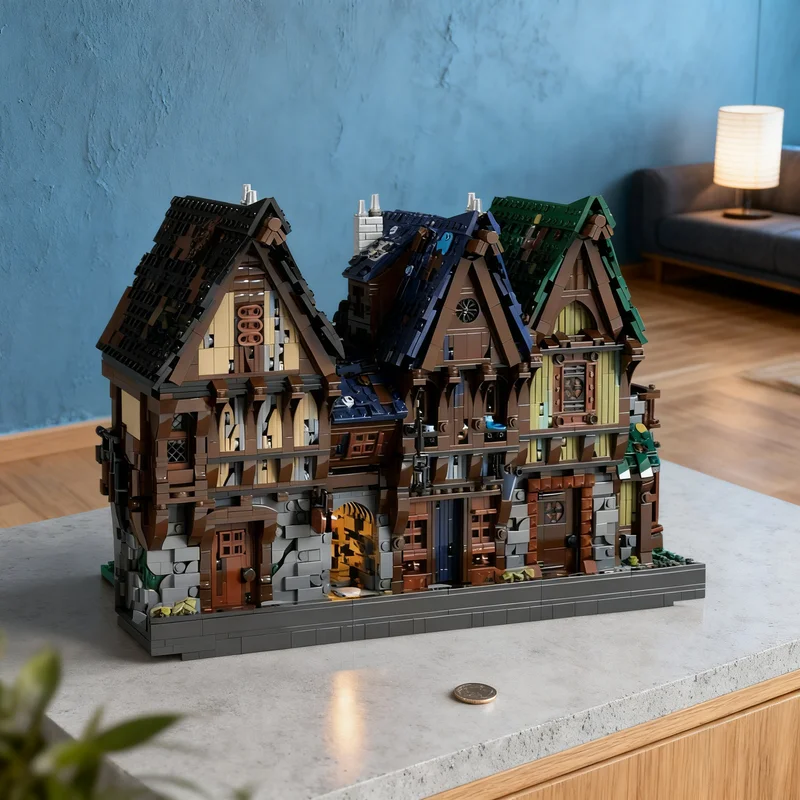 

5156 деталей MOC: Средневековый модульный городской замок, конструктор, рождественский подарок, игрушка, креативная идея для самостоятельной сборки, кирпичики для творчества