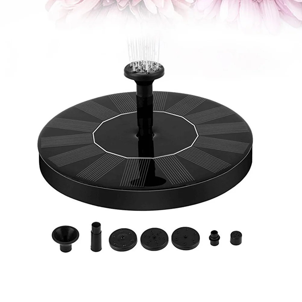 1W Solar Fountain Solar Water Pump Garden Pool Pond Outdoor Solar Panel Fountain Floating Fountain Garden Decoration (Black)