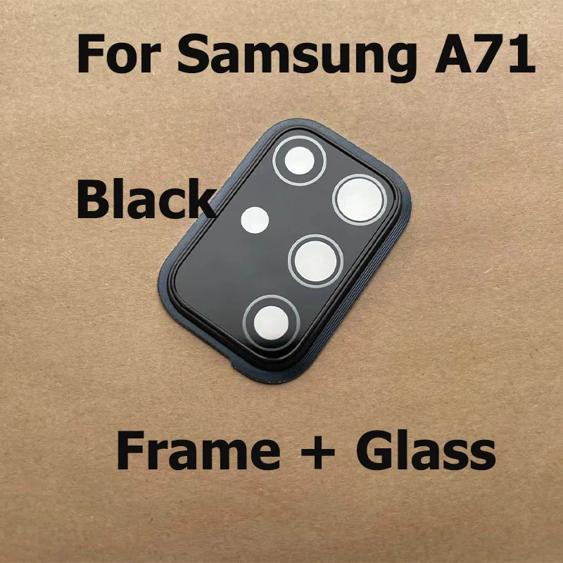 Rear Back Camera Glass Lens Cover Camera Lens Glass + Frame Holder For Samsung Galaxy A71 Replacement