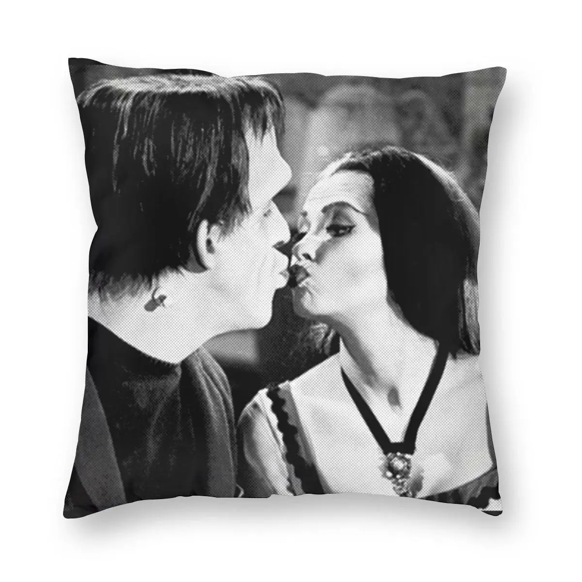 Lily And Herman Munster Kiss Pillowcase Printing Fabric Cushion Cover Decor Frankenstein Horror Throw Pillow Case Cover Home