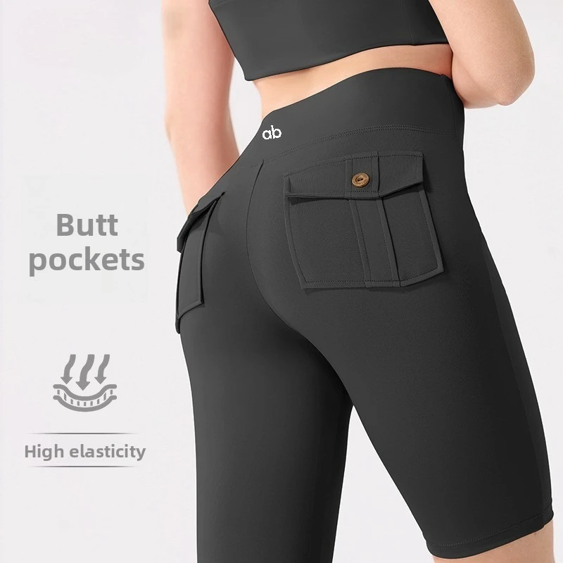 Shorts de sport taille haute pour femme, fins, à séchage rapide, avec poches, shorts cargo de yoga, shorts de compression pour fitness et course à pied