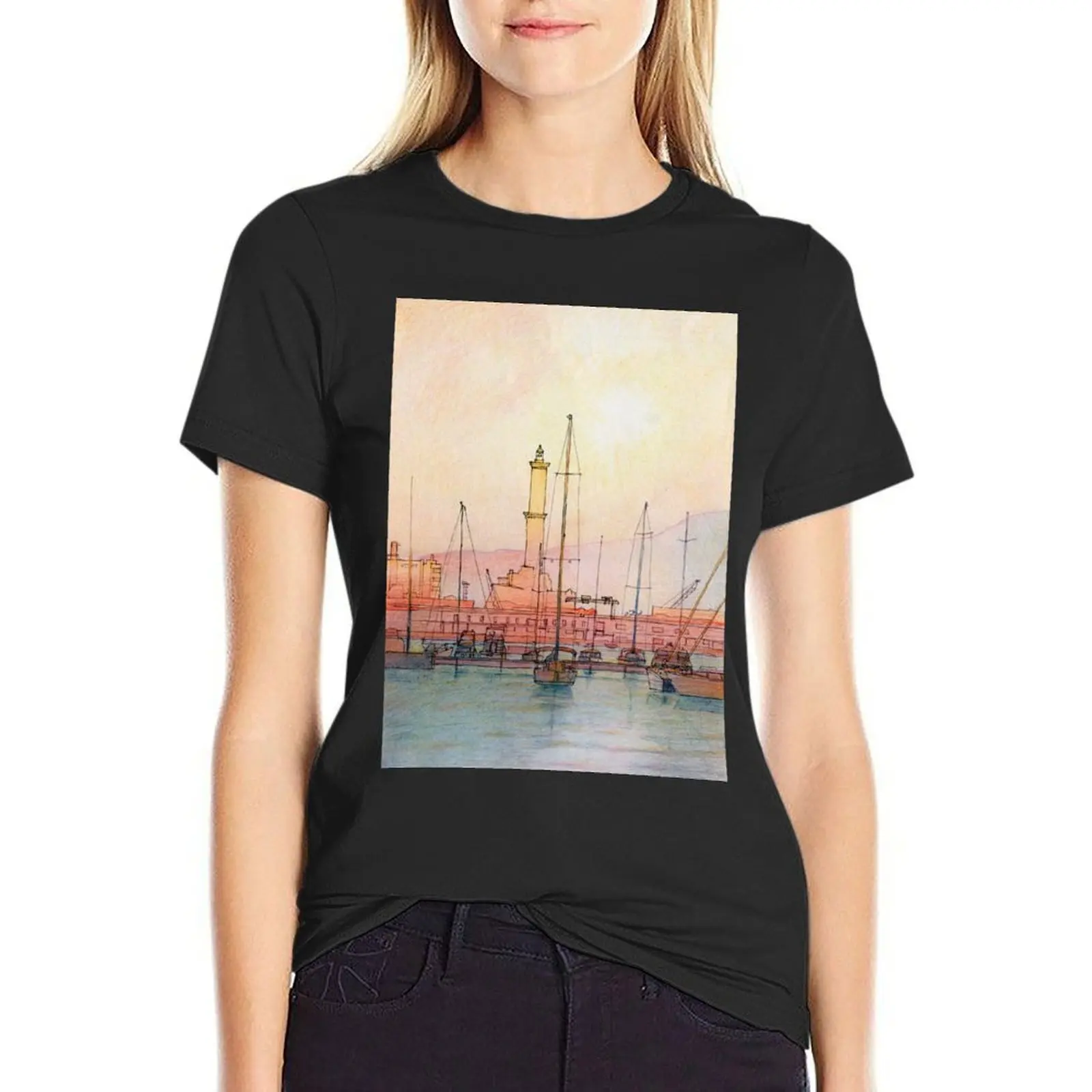 

La Lanterna di Genova! T-Shirt quick drying cute clothes sports fans cropped t shirts for Women