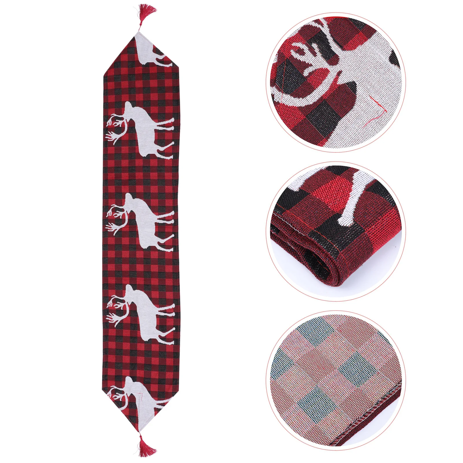 

1Pcs Christmas Table Runner Cotton Polyester Washable Xmas Table Cover Decorative Tablecloth for Dining Banquet