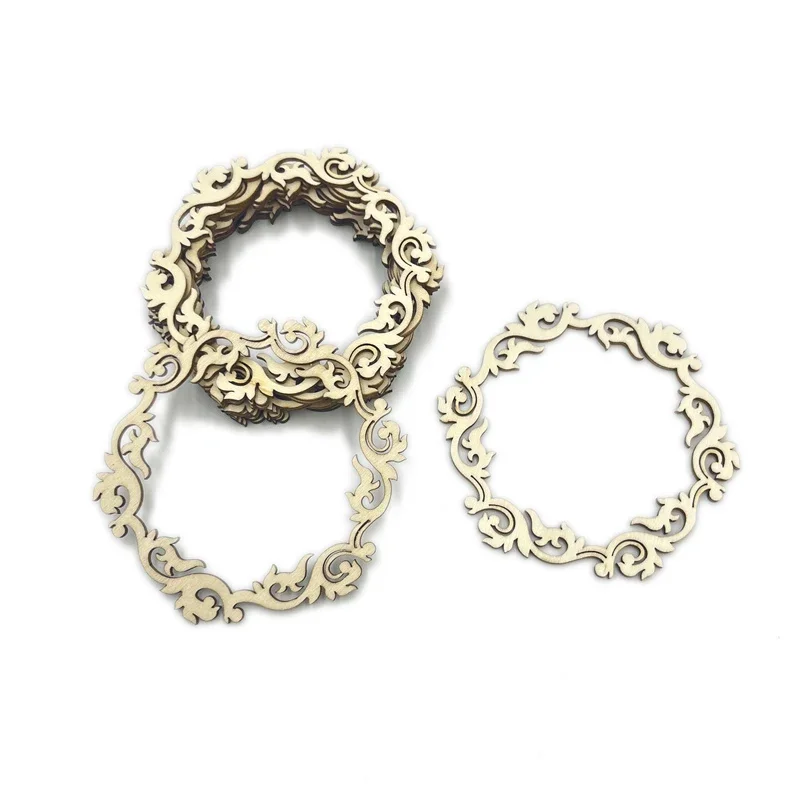 

10pcs 11cm Wooden Hollow Decoration DIY Wooden Photo Frame Photo Ornament Wedding Photo Frames