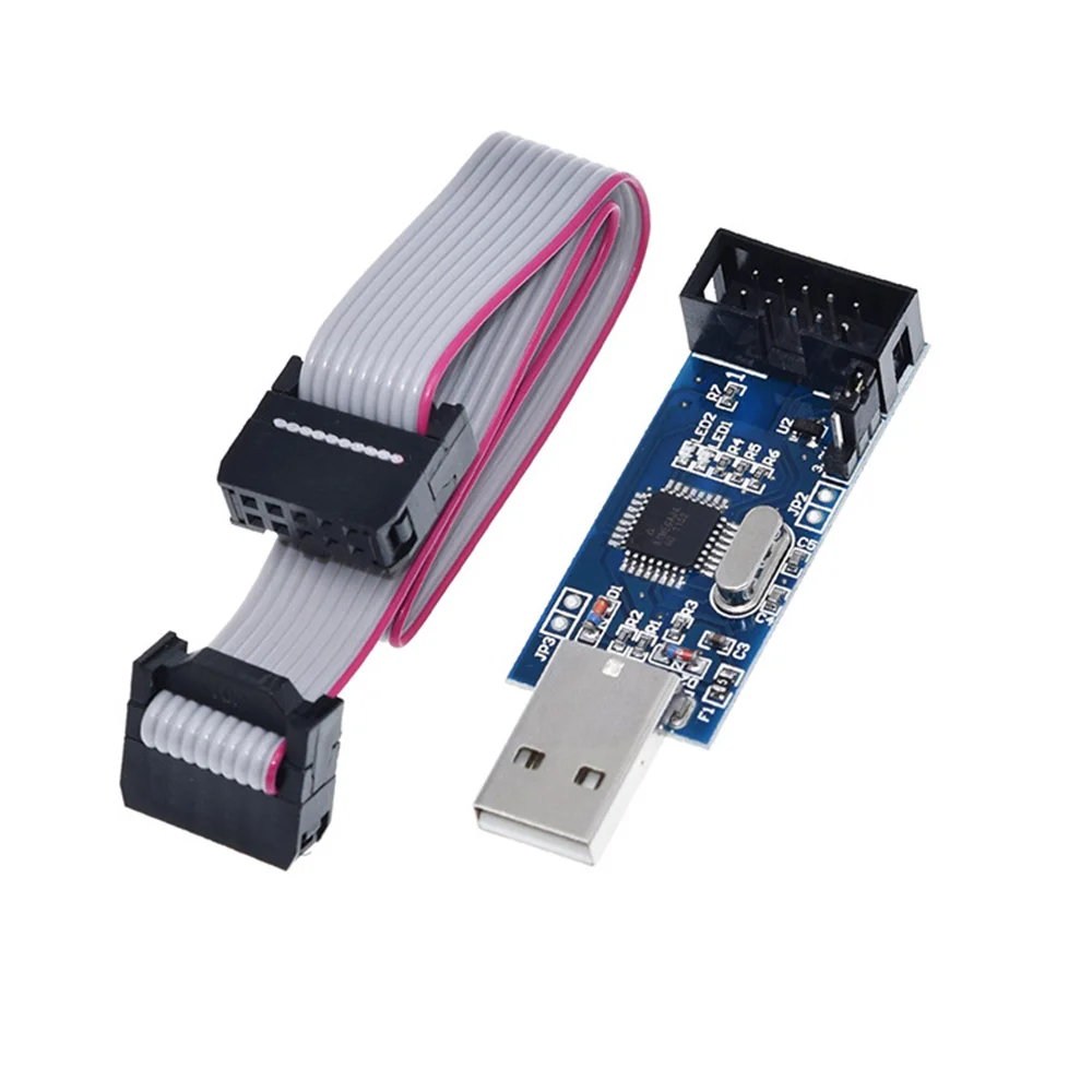 USBASP USBISP AVR Programmer 10Pin To 6 Pin Cable USB ISP USB ASP ATMEGA8 ATMEGA128 ATtiny CAN PWM Support Win7 64K 64 64Bit