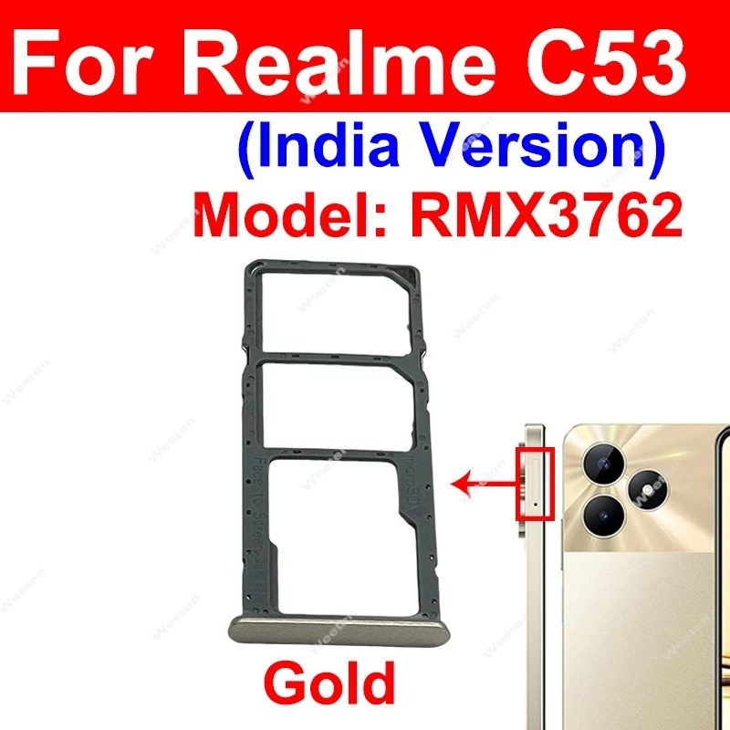 SIM Card Tray For Realme C51 C53 C55 4G Sim Card Tray SIM Card Holder Reader Slot Replacement Parts image 3