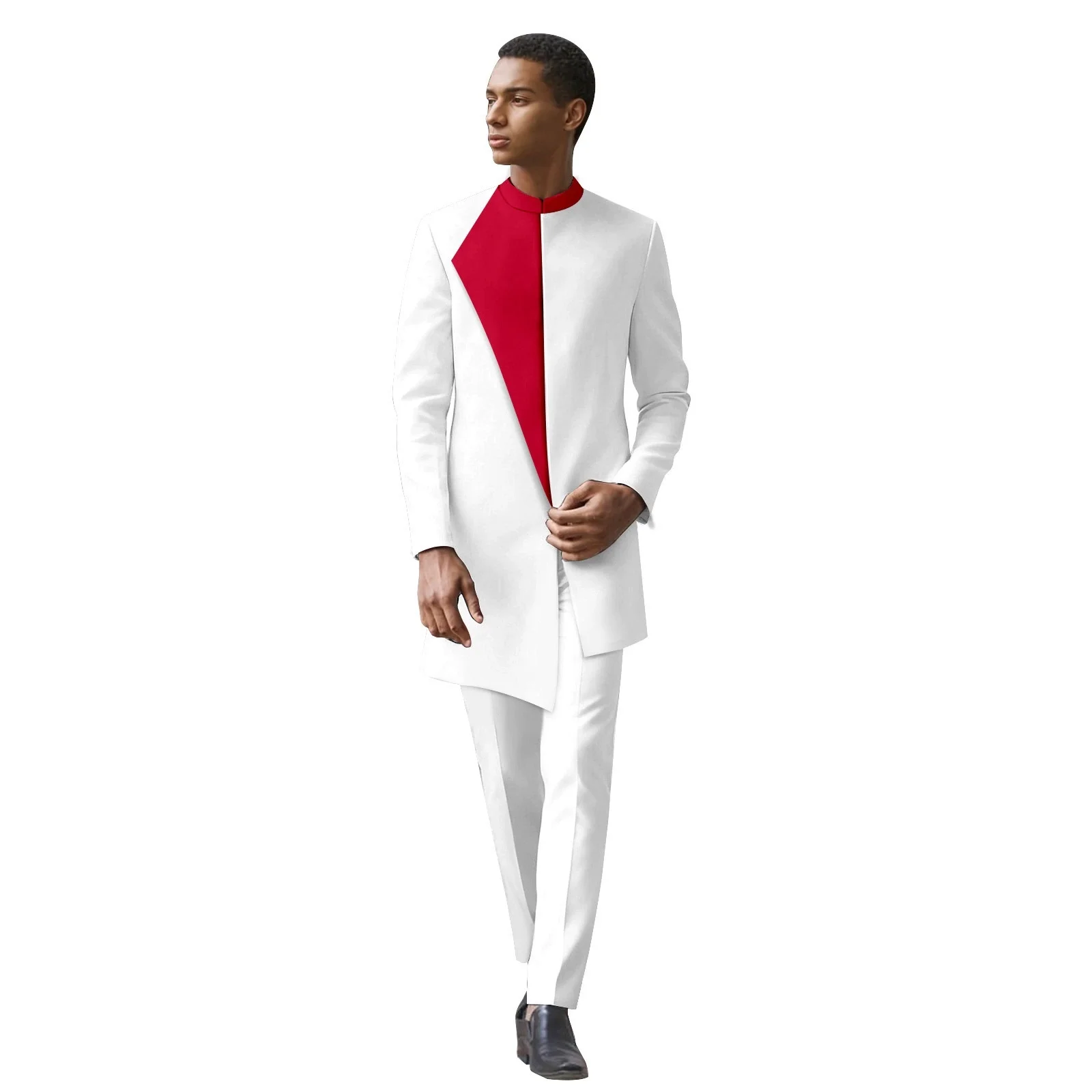 Sale! Ivory Men Wedding Suit Three Piece Groom Tuxedo Formal Stand Collar Jacket Pant Vest Party Tailored Clothes Men