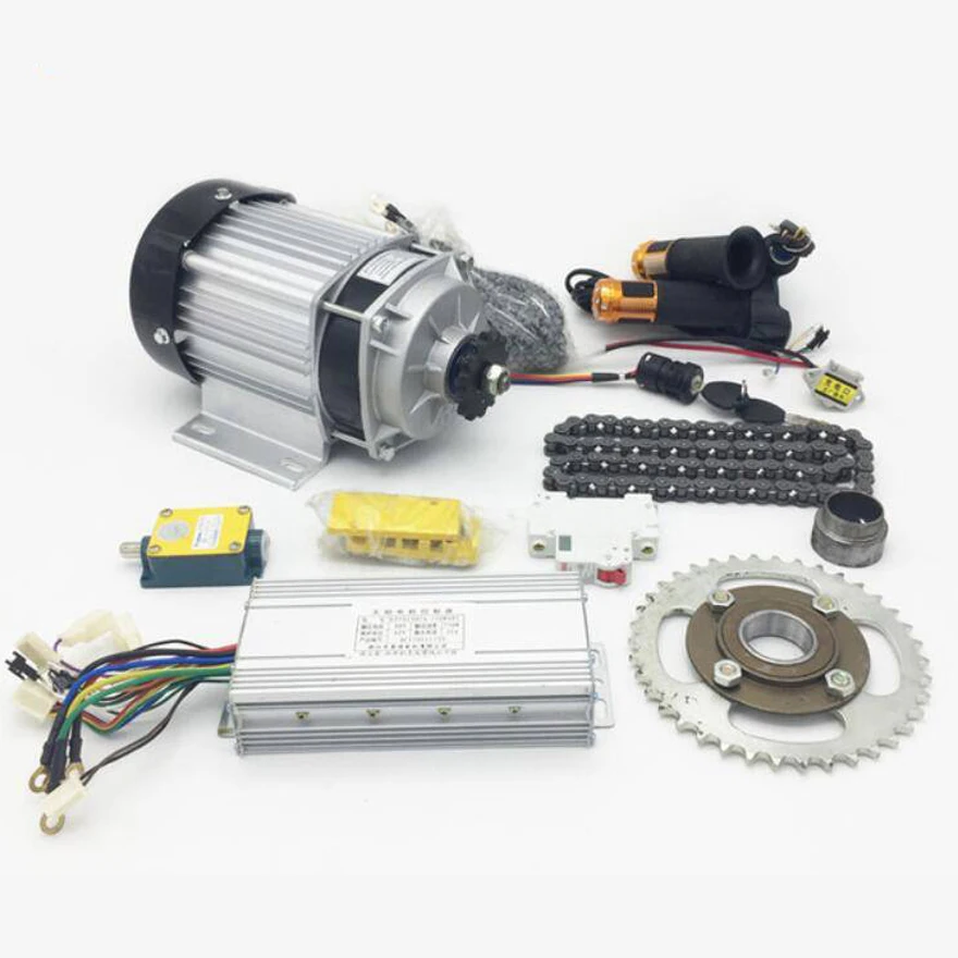 48V 750W/1000W Brushless Motor Tricycle Buggy Electric Conversion Kit with 12-in-1 (Controller