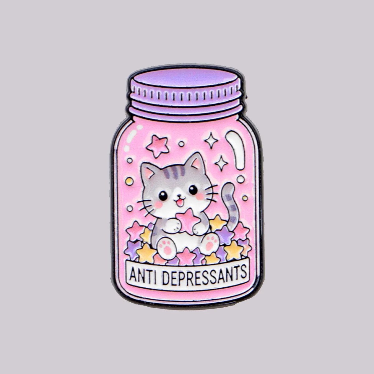 ANTI DEPRESSANTS Enamel Pin Cute Cat Brooch Pines Lapel Pins Badge on Backpack Clothing Accessories Medical Jewelry Nurse Gifts