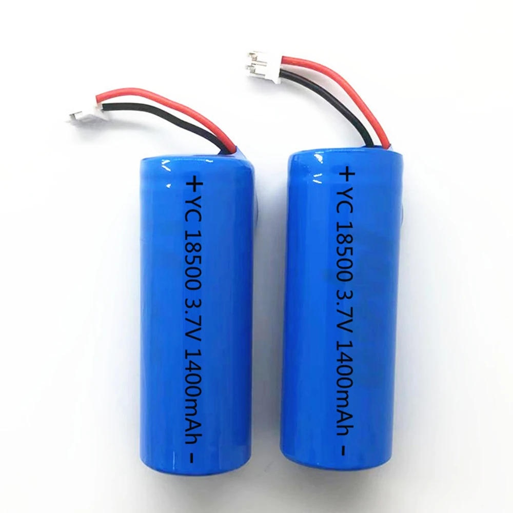 2pcs/lot 3.7V 1400mAh 18500 lithium battery with protective plate outlet rechargeable battery