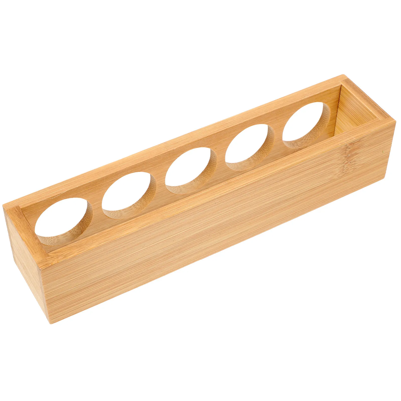 1Pcs Solid Wood Essential Oil Organizer Rack 5 Slot Elegant Bamboo Display Stand for Essential Oils Flowers Ornaments