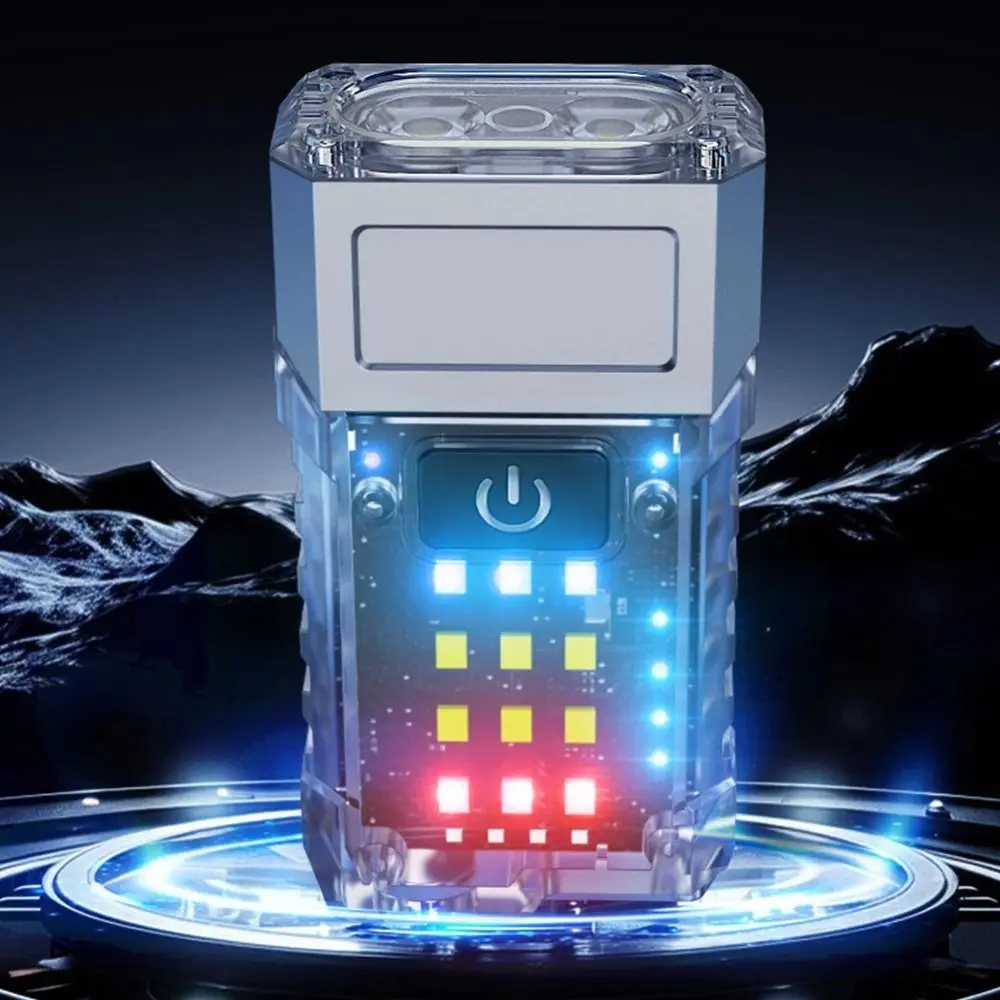 

Rotatable Mini Keychain Flashlight Super Bright 90 Degree Portable Work Light USB Rechargeable Multifunction