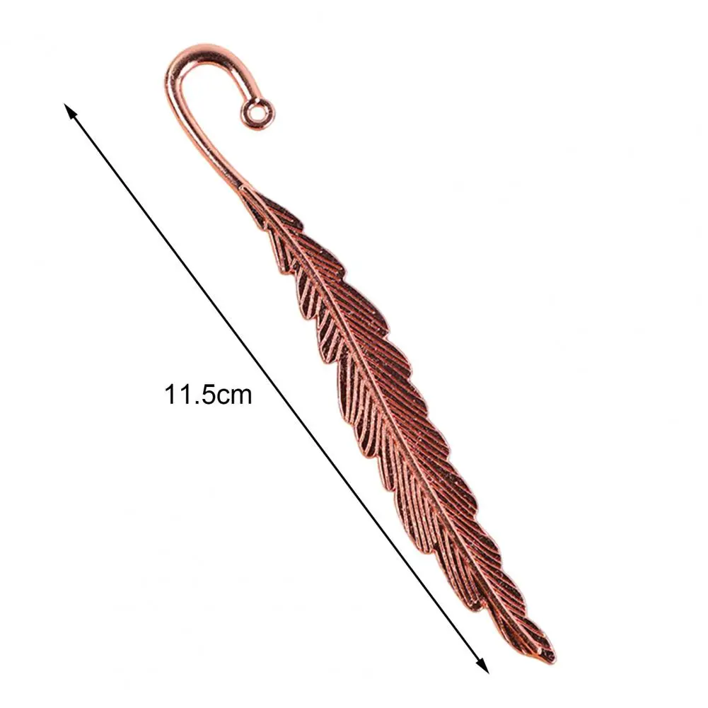 2Pcs 11.5cm Feather Shape Bookmark Metal Book Mark Page Reading DIY Gifts Stationery Retro Style For Home Study School Office