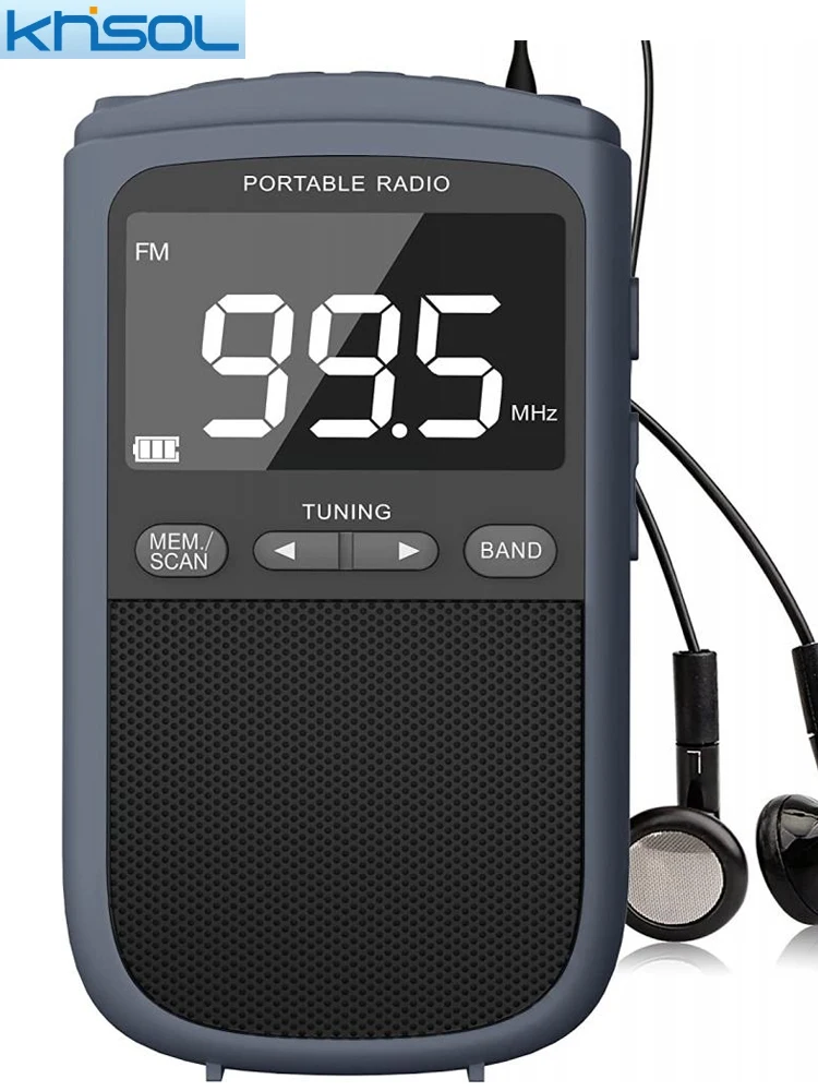 

Outdoor motion AM FM Personal stereo radio rechargeable Mini FM headphone jack clock alarm pocket radio for Weather broadcast