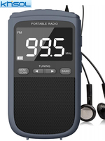 Outdoor motion AM FM Personal stereo radio rechargeable Mini FM headphone jack clock alarm pocket radio for Weather broadcast