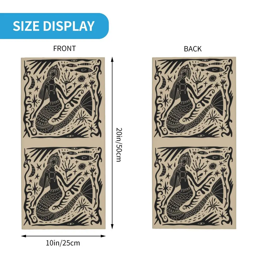 Mythical Mermaid Totem (2) Scarf Neckerchief Neck Face Mask Polyester