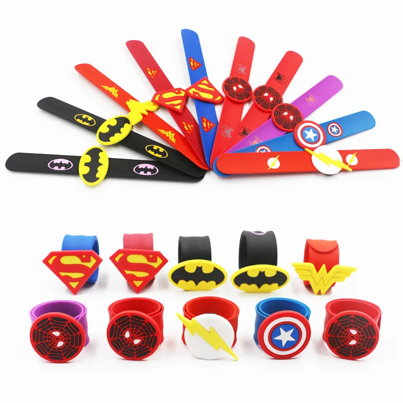 Disney Avengers Spider Man Bracelet Ring Clapping Children\'s Birthday Party Gift Clapping Ring Silicone Bracelet Boy Toy Gift