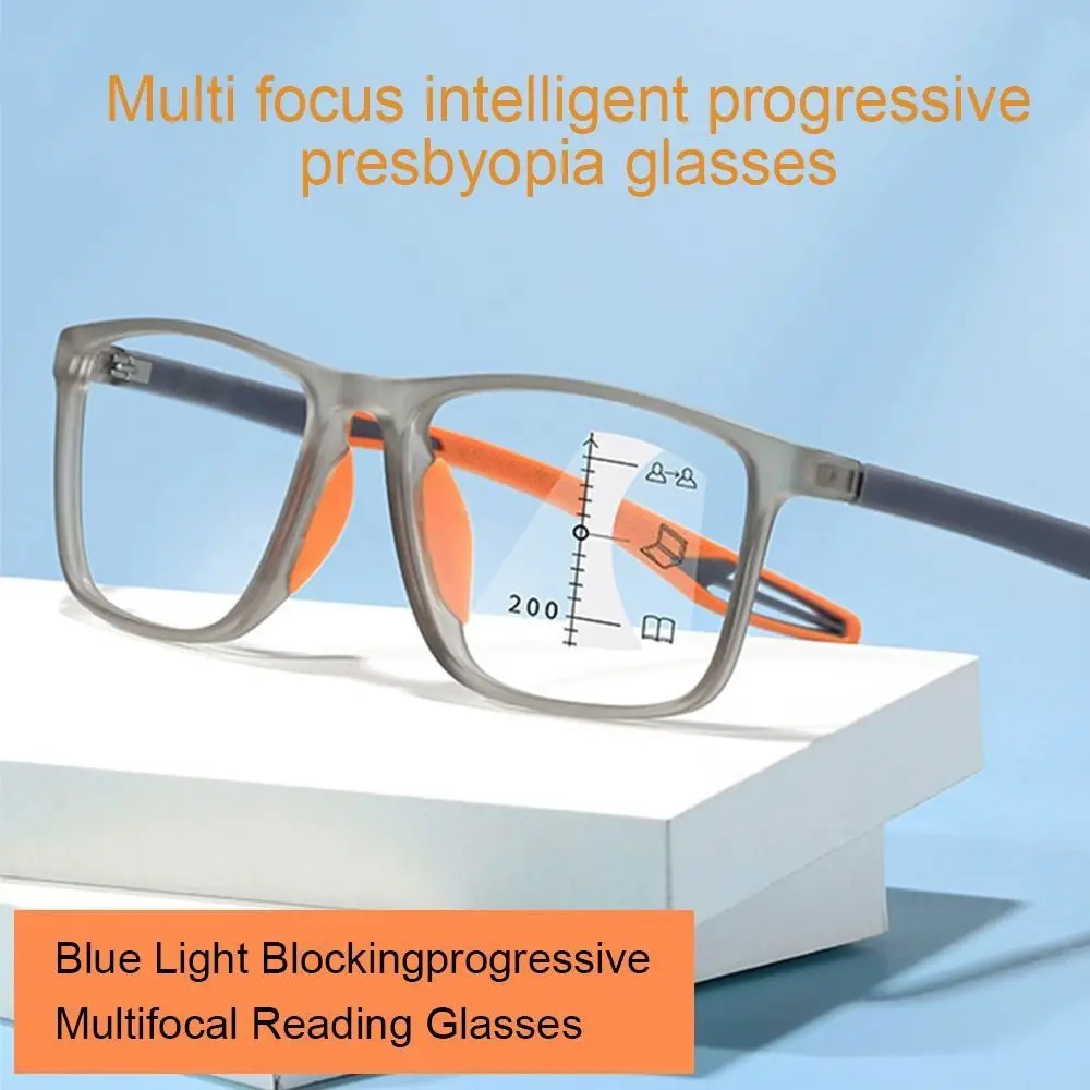 Progressive multifokale Brillenfassung für Männer und Frauen, einfache Presbyopie-Brille, ultraleichte Brille, Sport-Lesebrille, Anti-Blaulicht-Brille