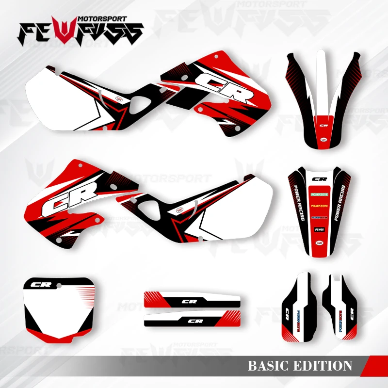 Fewfuss الرسومات الشارات ملصقات دراجة نارية خلفية مخصصة لهوندا 1998 1999 CR125 1997-99 CR250 001