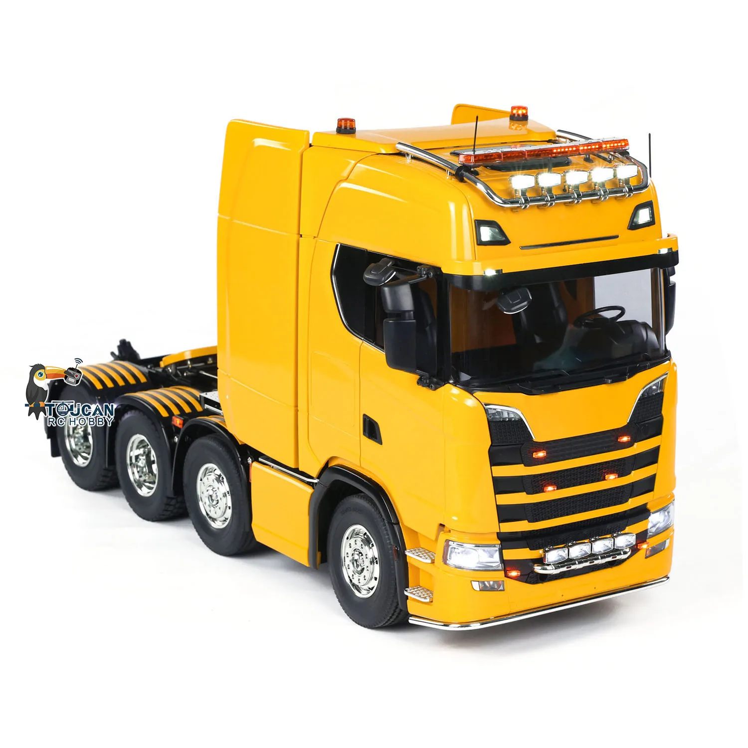 NEW 56371 타미야야 1/14 스케일 8X4 770S 투칸 페인팅 조립 완료 RC 트랙터 트럭 무선 조종 트럭 라이트 사운드 장난감 모델