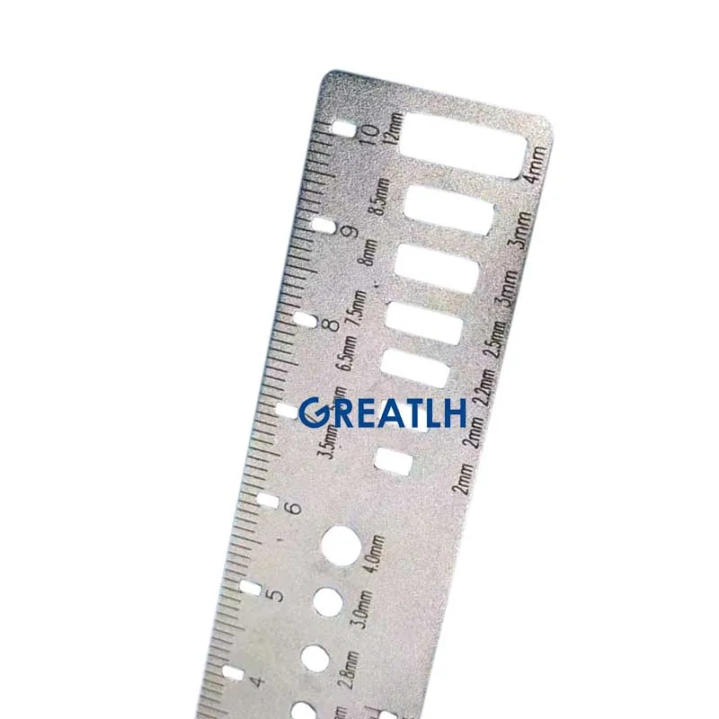 Orthopedic Ruler Kirschner K Wire and Bone Screw Diameter Lenght Measuring Ruler Pet Vet Instrument Orthopedic Pet Instrument