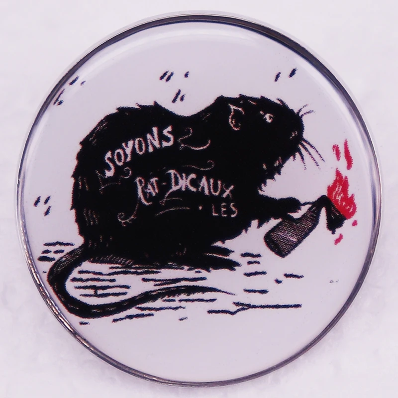 

French Language Manga Soyons Rat Dicaux Les Badge Button Pins Accessories