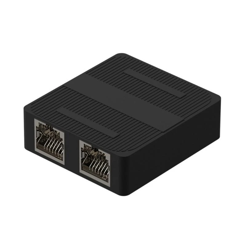 

587B Ethernet Splitters Adapters RJ45 Female 1 to 2 Female Socket Coupler Extenders Networks Cable Connectors Black