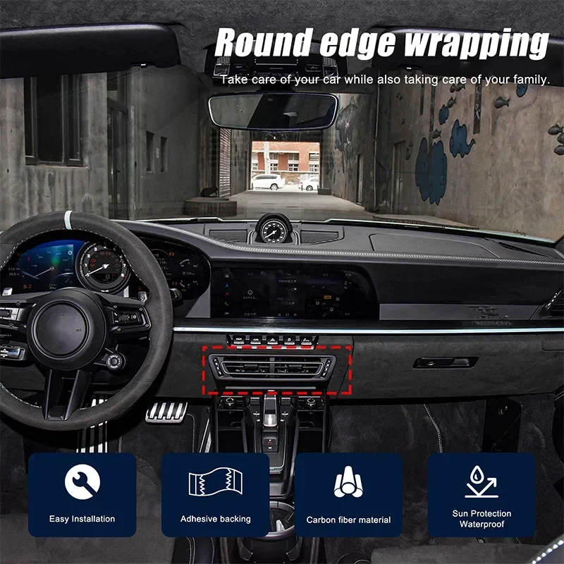 

For Porsche 911 2019-2024 Real Carbon Fiber Car Center Control Air Outlet Decorative Frame cover Interior Car Accessories