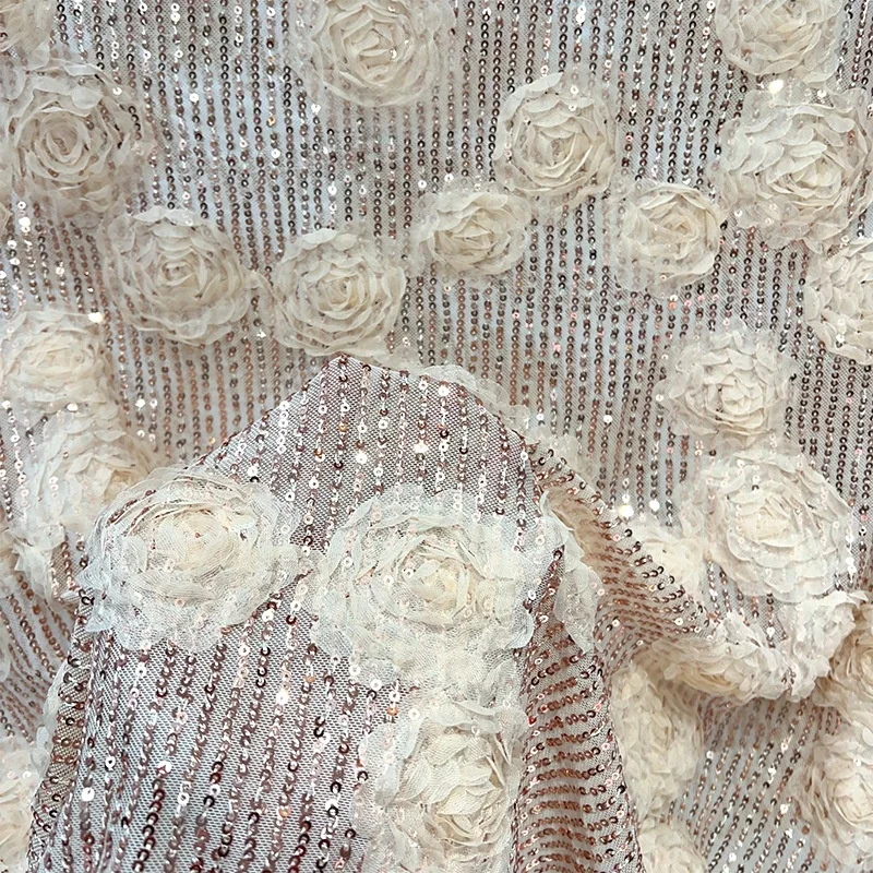 Wine red  Smooth Sequins Embroidery Mesh Fabric Nonwoven Weddings Use for Long Dresses and Pillow Covering fabrics for sewing