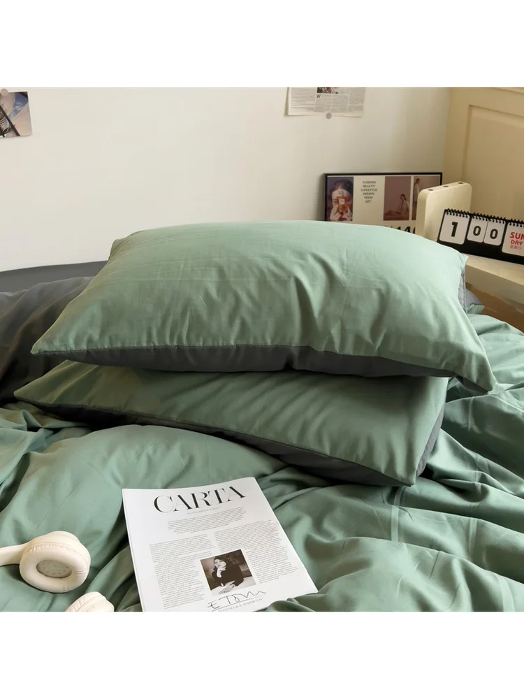 New 2026 Class a Washed Cotton Pillowcase Single Piece Adult Home Whole Head Cover 48cmx74cm Soft Comfortable Universal Use