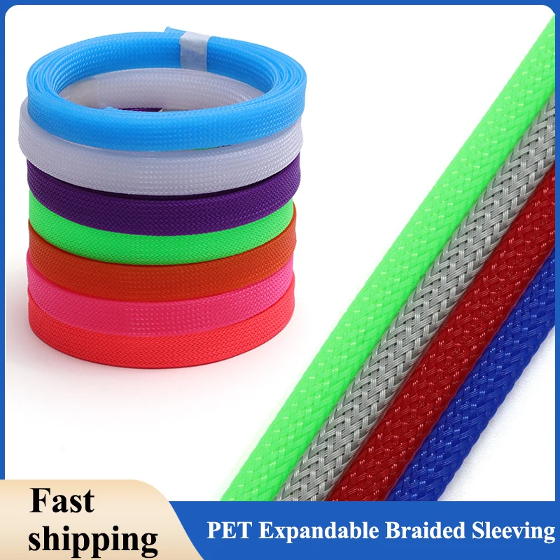 

Expandable Insulated Braided Sleeving 2/4/6/8/10/12/14/16/20/25/30/40mmTight PET Wire Gland High Density Protection Cable Sleeve