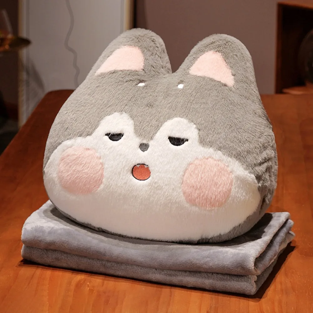 

2-IN-1 Throw Pillow Blanket Hand Insertion Type Thickened Cartoon Animal Pillow Soft Comfortable Nap Pillow Office Workers Gift
