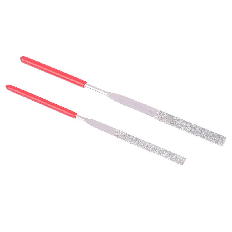 2Pcs Diamond File Set 3x140mm 4mmx160mm Mini Needle File For Stone Glass Metal Carving Craft Hand Tools Needle File Set