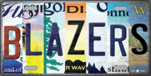 Blazers Basketball Strip Art License Plate Metal Tin Sign Plaque Art Wall Decor