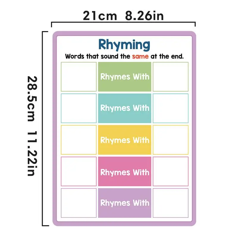 Tablero borrable en seco para aprendizaje de fonética, tablero de práctica de fonética para niños, herramienta de aprendizaje con contenido rico para el hogar en edad preescolar