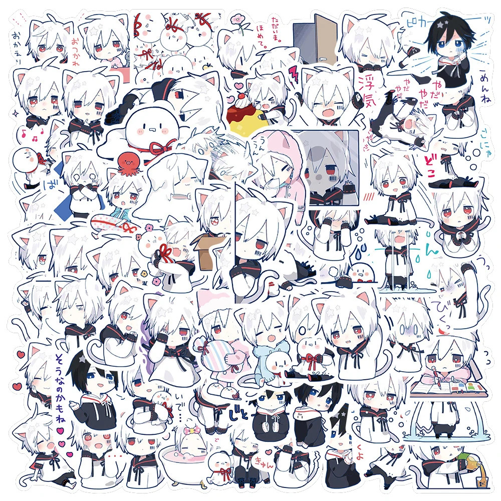 50PCS Cartoon Japanese Mafumafu Anime Singer Graffiti Sticker Bicycle Scooter Car Helmet Laptop Computer