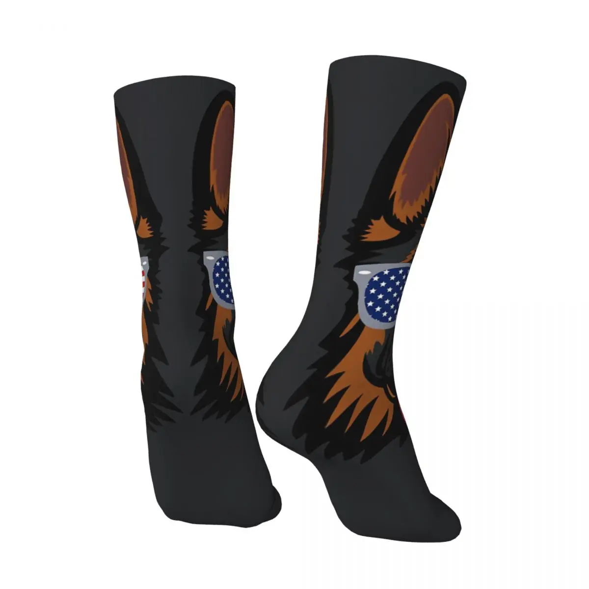 Hip Hop Vintage German Shepherd Crazy Men's Compression Socks Unisex Cool Dog Hip Hop Fashion Roar Harajuku Seamless Crew Sock