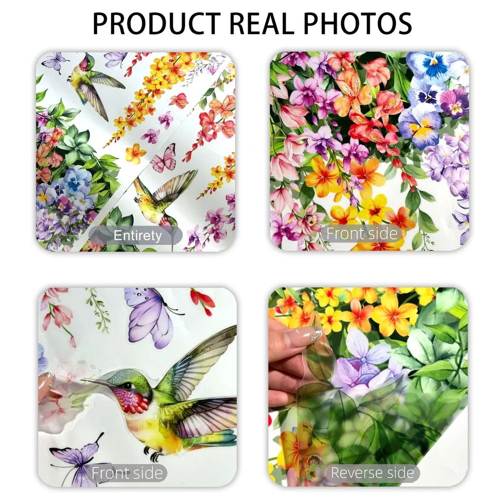 Two Large Flower Butterfly Wall Stickers PVC for Living Room Bedroom Home Decor 11.81 x 35.43 in Removable Design