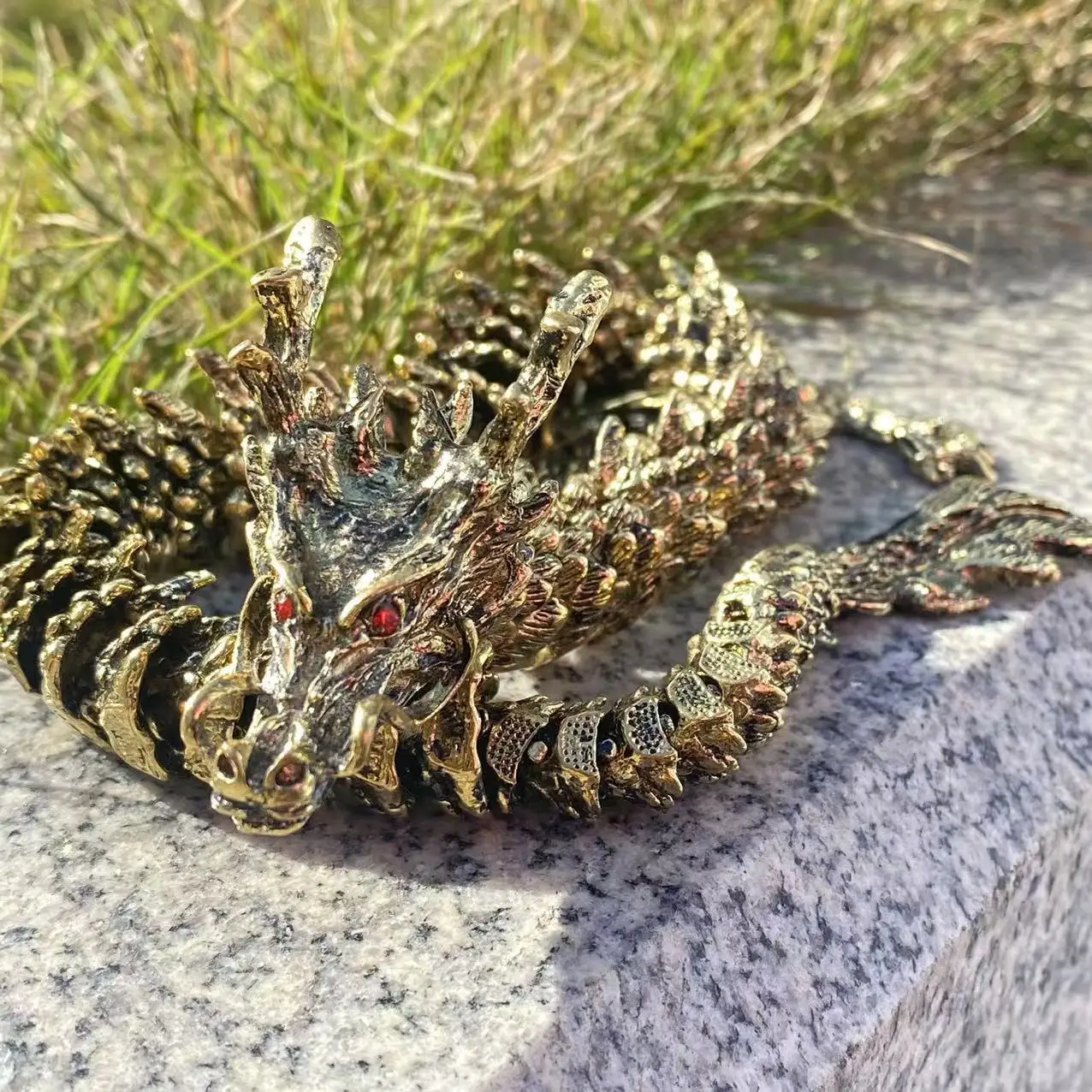 Pure Brass Crystal Chinese Dragon, Room Decoration Gifts, Feng Shui, Ornaments, Demagnetization, Reiki Healing