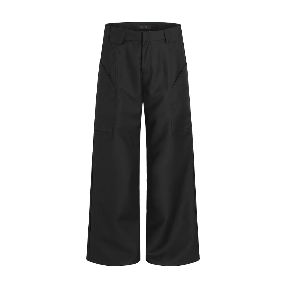 Pantalon de costume rétro décontracté pour hommes, couleur unie, Simple, Streetwear, ample, droit, j