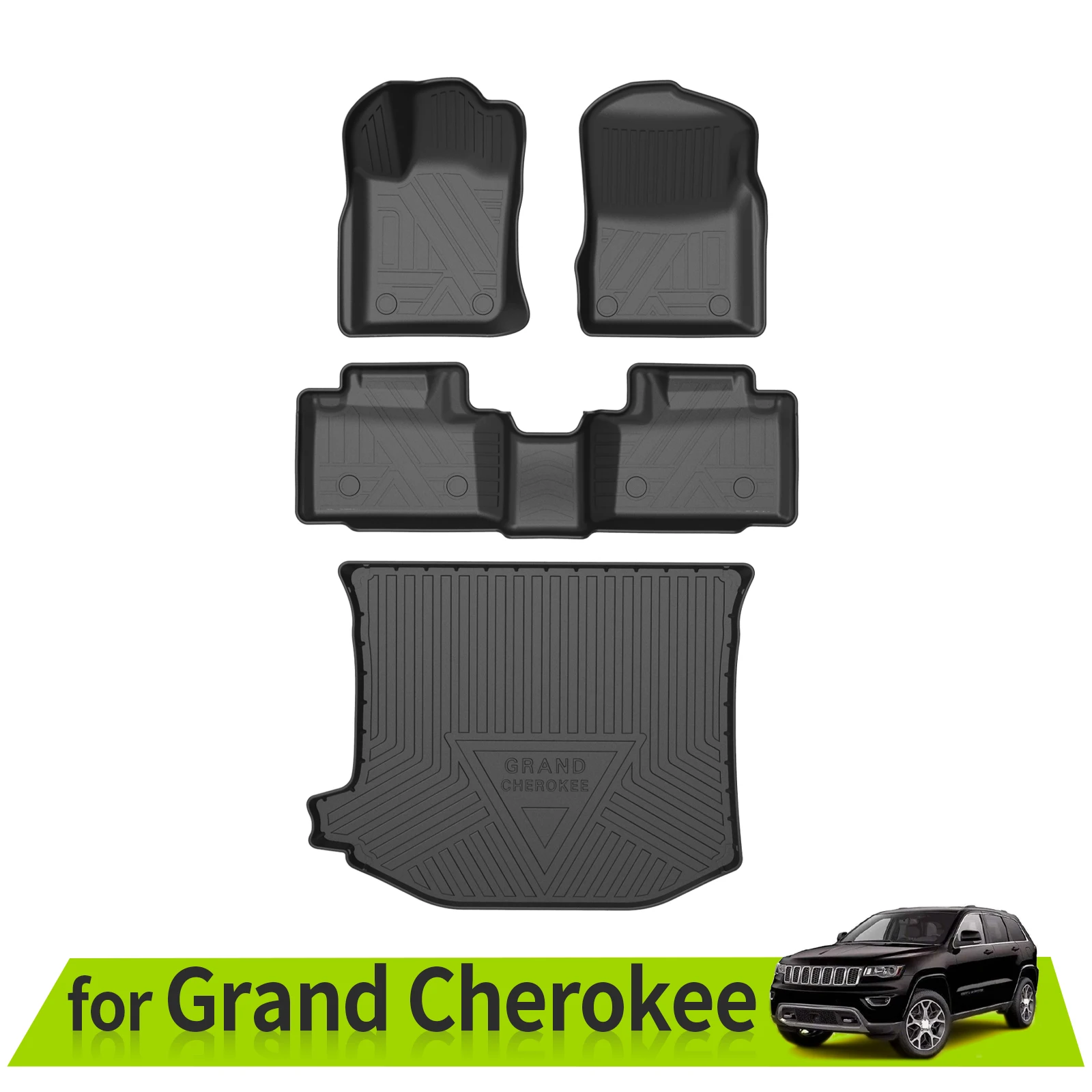 

for Jeep Grand Cherokee 5Seat 2021-2024 Car Floor Mats Trunk Backrest Pad TPE