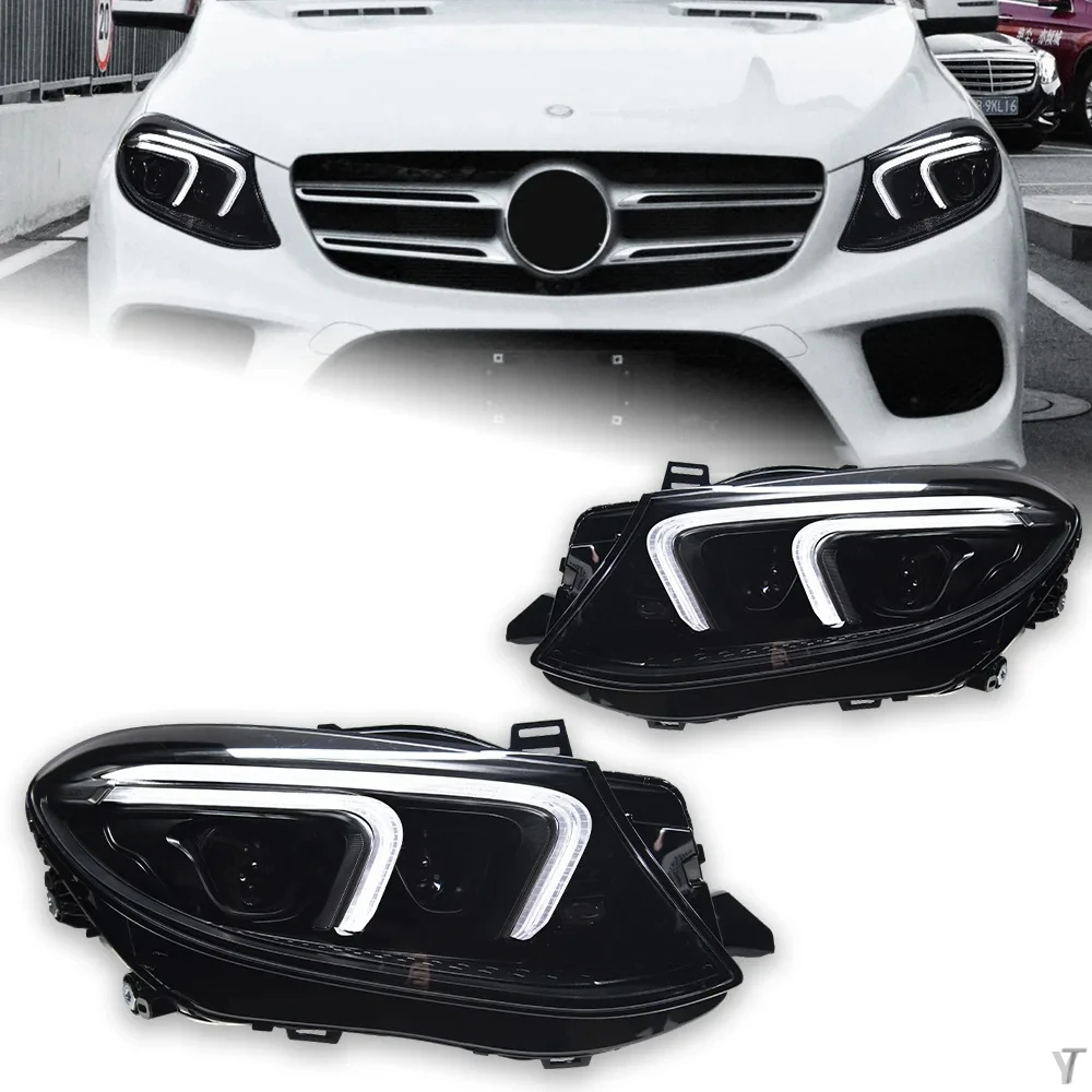 Car Front Headligts for Benz GLE Class W166 Headlights 2015-2019 LED Head Lamp LED DRL matrix Dynamic Signal Auto Accessories