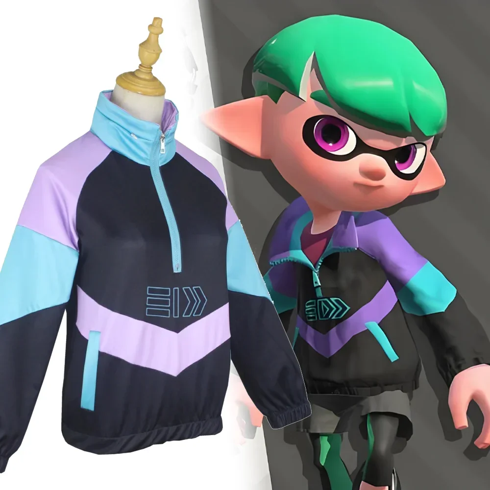 

New Game Splatoon 2 Octopus Squid Ninja Unisex Sweatshirt Jacket Cosplay Hoodies Zipper Coat Casual Uniforms Halloween Outfits