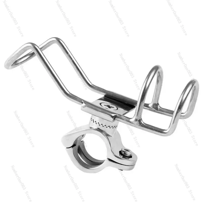

316 Marine Grade Steel Fishing Rod Rack Holder Pole Bracket Support Clamp on Rail Mount 25or 32mm Boat Accessories