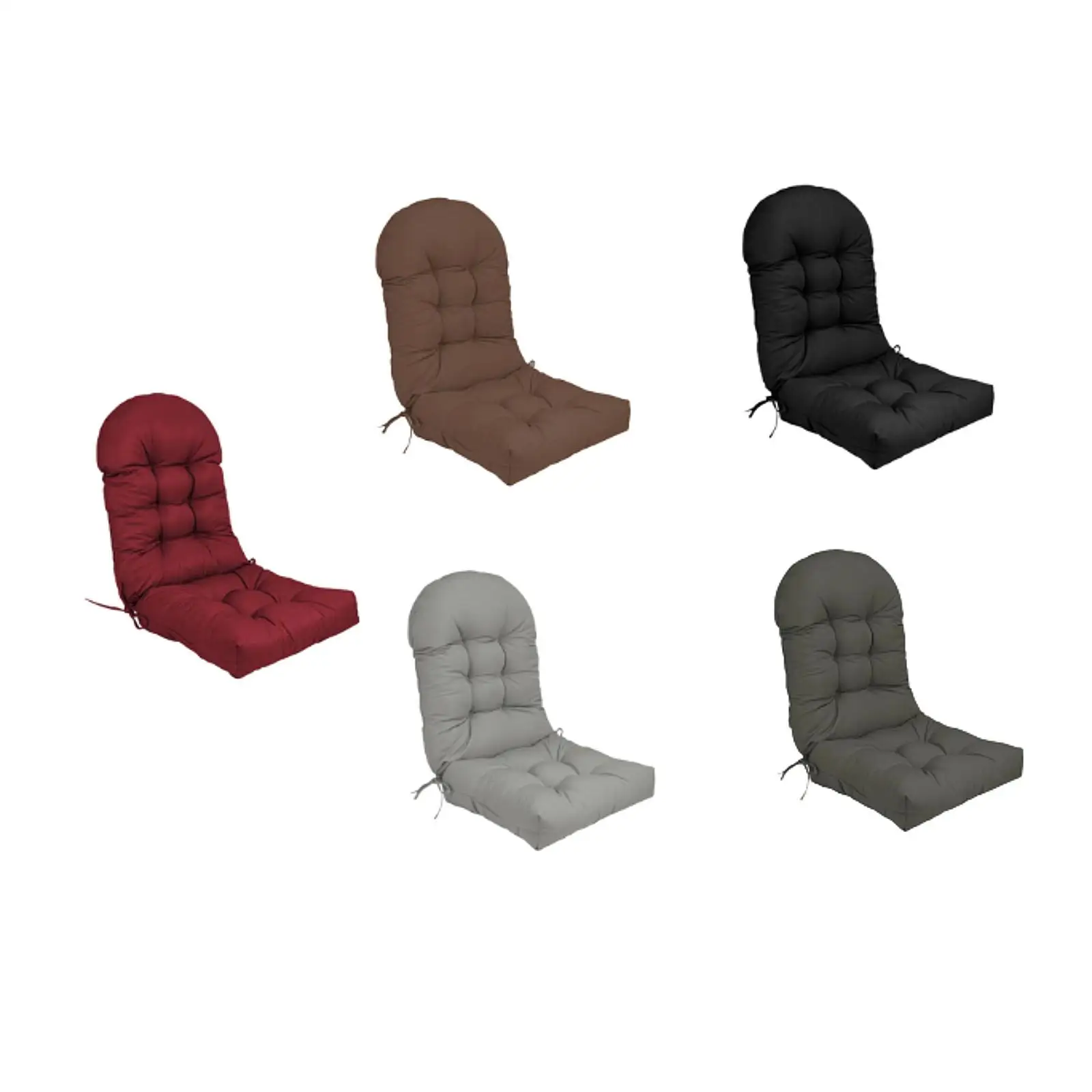High Back Chair Cushion Comfortable with Ties Chaise Lounger Cushion for Courtyards Garden Living Room Indoor Outdoor Furniture