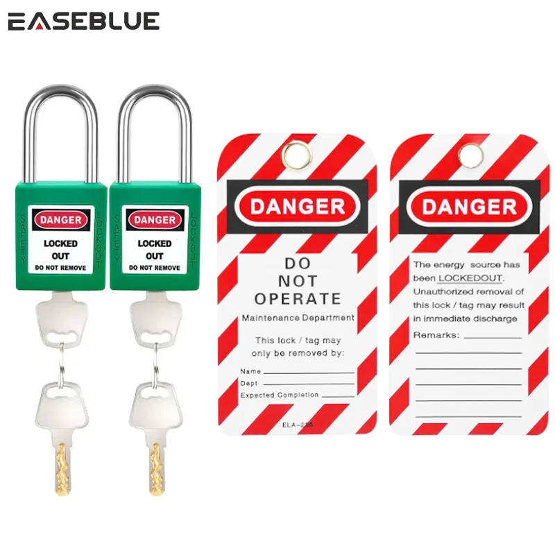 Tagout Locks Kit 2 Pack Red Locks 2 Keys Per Lock With Warnings Tags OSHA Compliant Lock Out