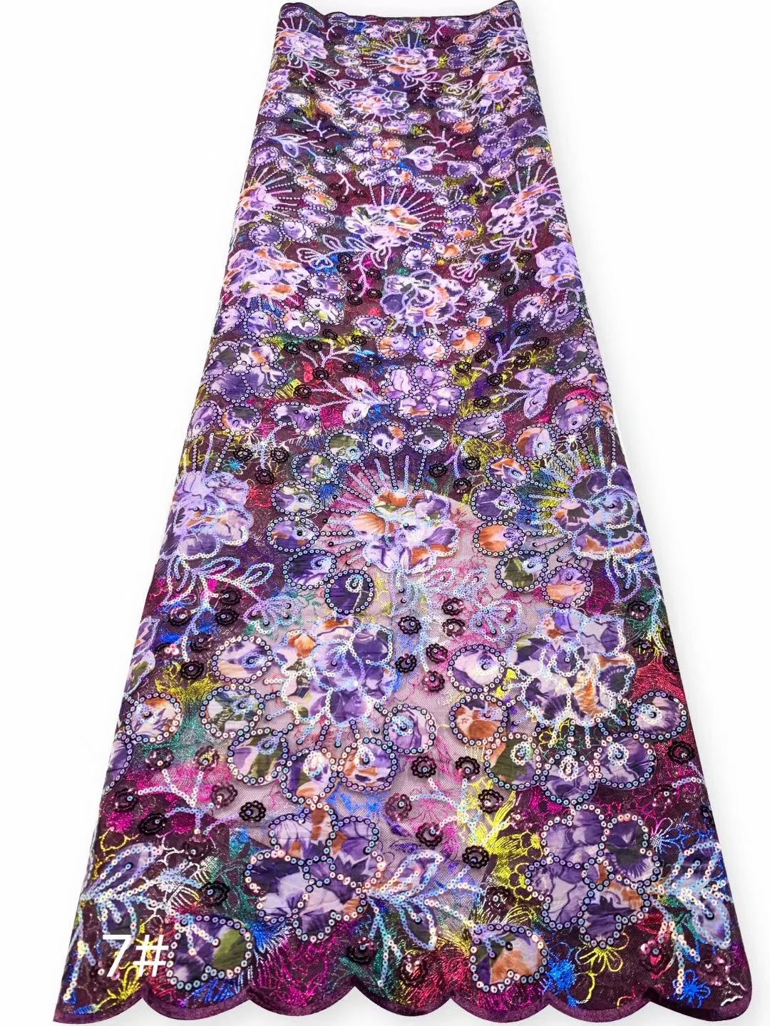 

African Flower Printing Sequin Lace Fabric 2023 High Quality With Stones Embroidery Nigerian Lace Fabrics Bead Voile Lace
