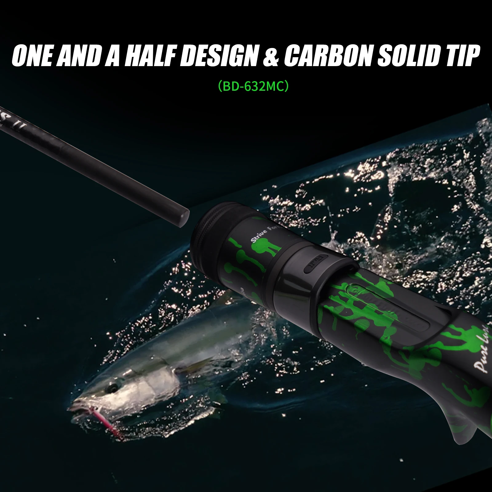 baitcaster saltwater solid rod SEASIR Overcast Fishing Rod, 2 Piece M/MH, Carbon Fiber 10+1 Anti PURELURE BOLDNESS2 1.90M Saltwater Fishing
