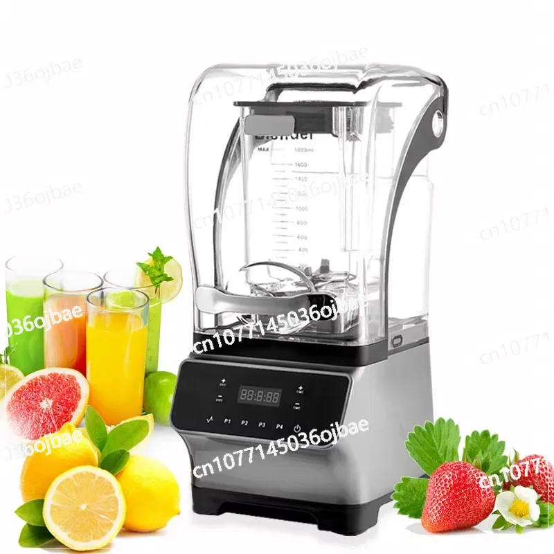 High Speed Pure Copper Motor Fruit Blender Commercial Heavy Duty Smoothie Blender with Sound Cover