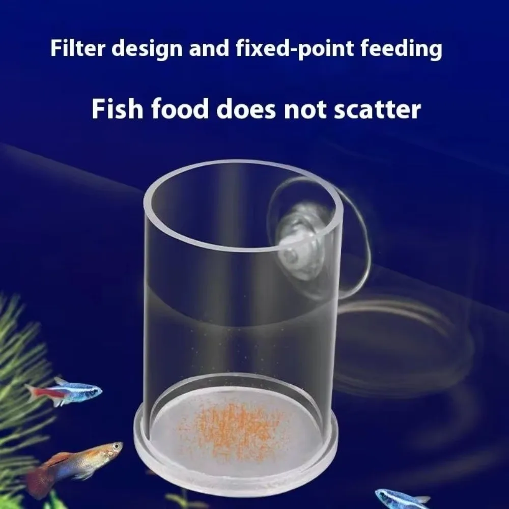 Acrylic Brine Shrimp Feeder Fixed-Point Transparent Fish Feeder Durable with Suction Cup Fish Tank Feeding Cup